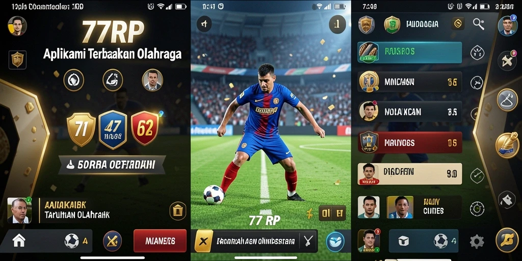Tampilan gameplay taruhan olahraga di aplikasi 77RP.