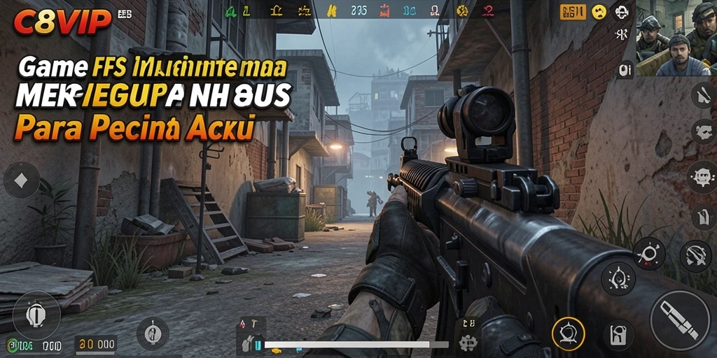 Gameplay intens C8VIP dengan pertarungan FPS yang mendebarkan.