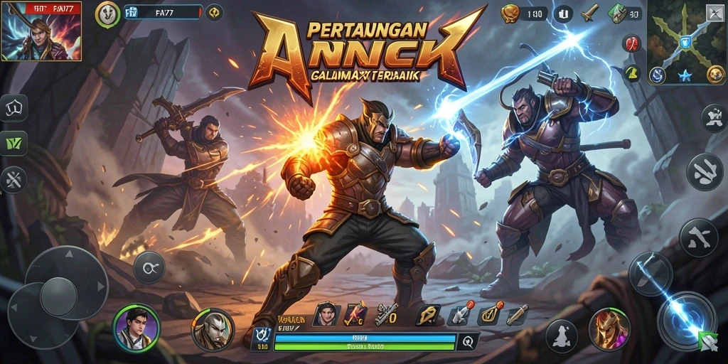 Screenshot utama FAV77 menampilkan aksi pertarungan yang mendebarkan.