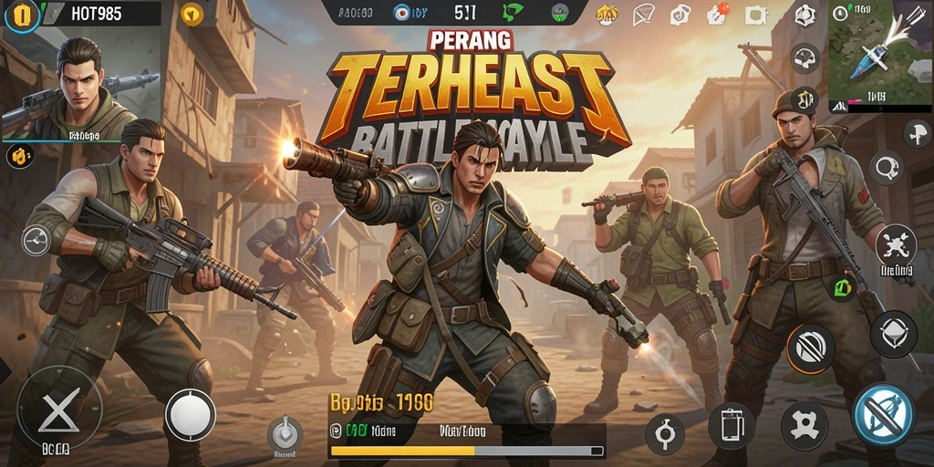 Tampilan Battle Royale yang mendebarkan dalam HOT985.