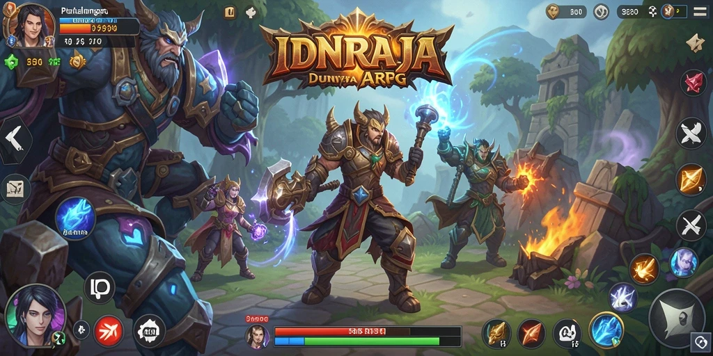 Tangkapan layar IDNRAJA menampilkan aksi pertempuran yang seru di dunia ARPG.