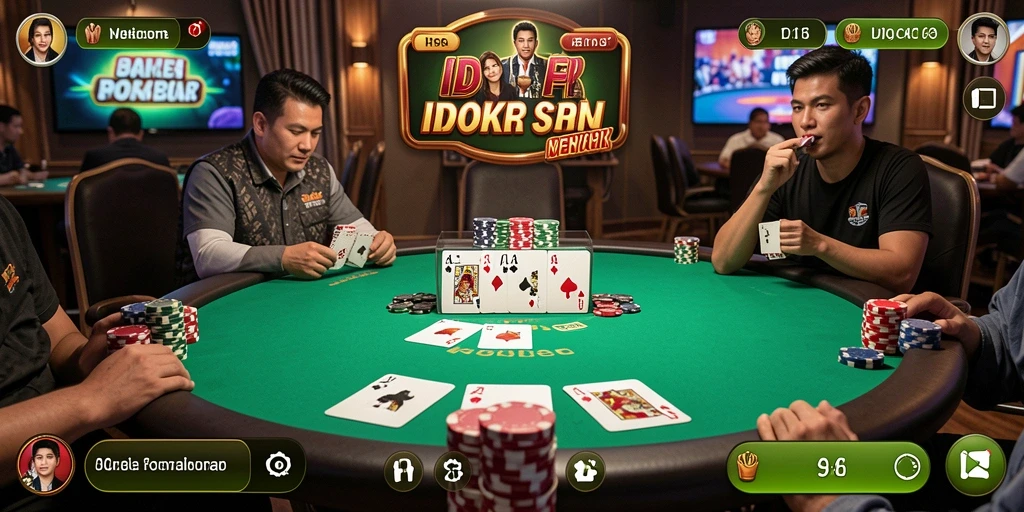 Screenshot utama IDRRP menampilkan gameplay poker yang seru dan kompetitif.