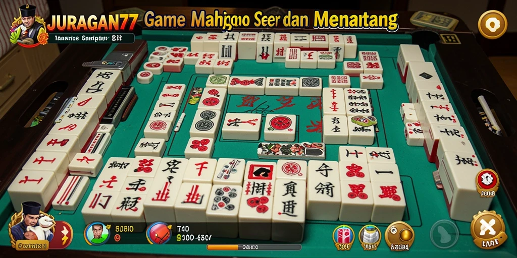 Screenshot gameplay JURAGAN77 yang menunjukkan tantangan Mahjong.