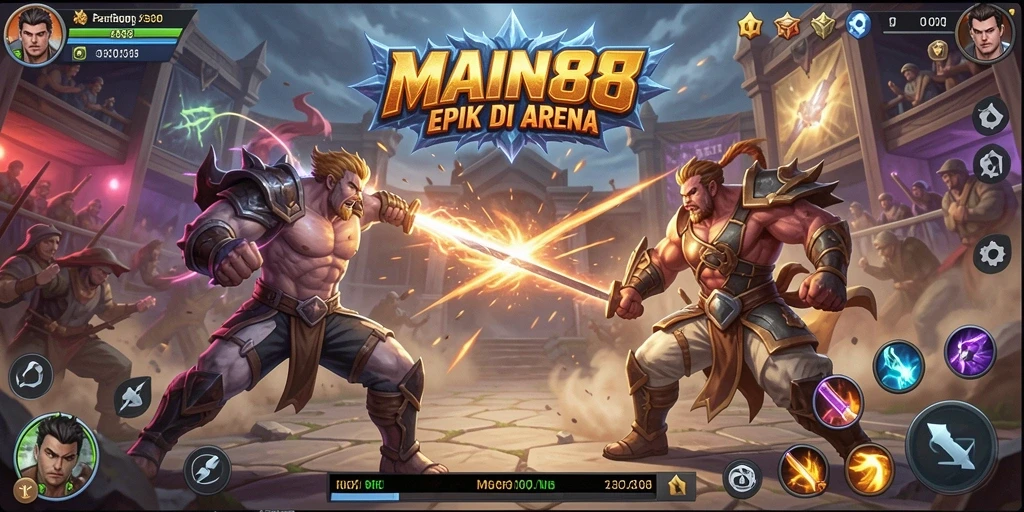 Tampilan gameplay pertarungan epik di MAIN88.