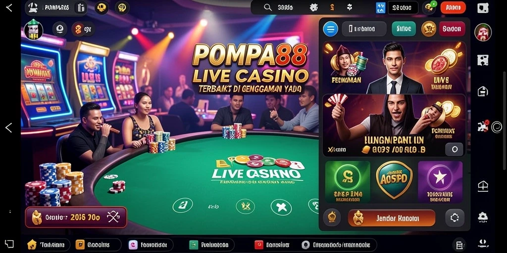 Tampilan gameplay Live Casino yang menarik dan interaktif di POMPA88.