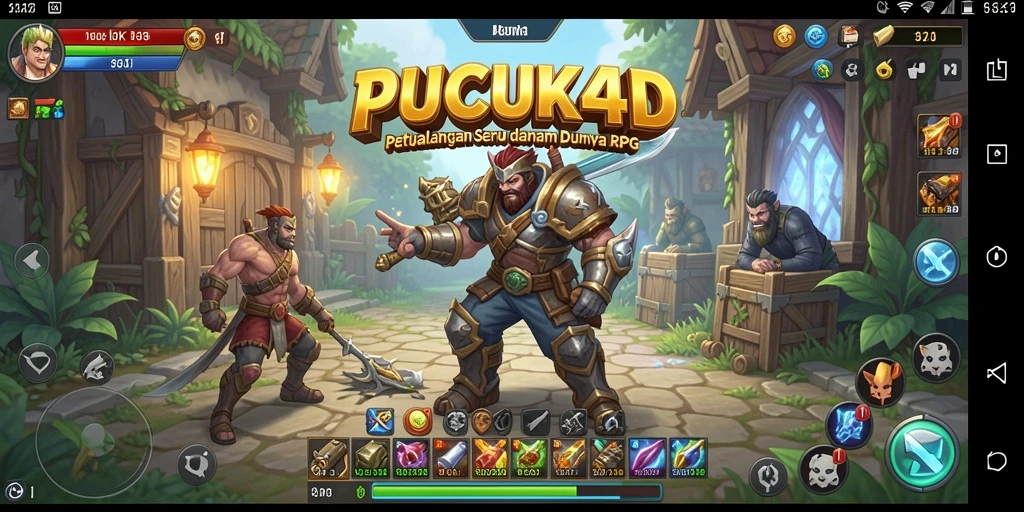 Tampilan menarik dari gameplay RPG PUCUK4D saat karakter bertarung.