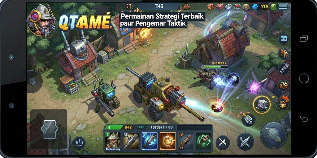 Tangkapan layar menunjukkan aksi strategis yang mendebarkan di QTGAME.