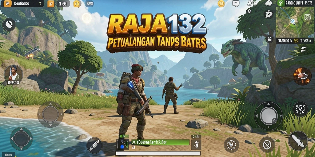 Screenshot menunjukkan eksplorasi menakjubkan di dunia terbuka RAJA132.