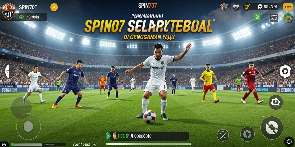 Gameplay SPIN707 menampilkan aksi sepak bola yang dinamis dan seru.