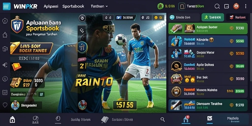 Tampilan gameplay taruhan olahraga di WINPKR.