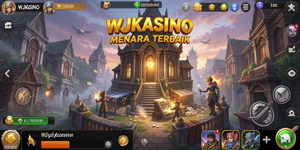 Tampilan gameplay WJKASINO dengan berbagai menara dan musuh yang menantang.